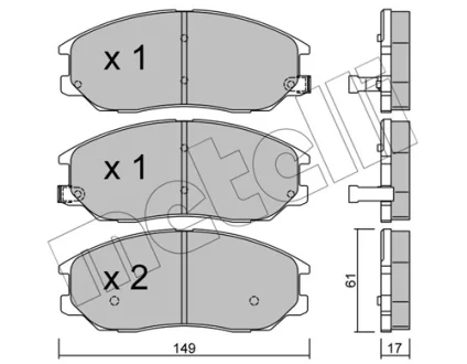 Колодки гальмівні (передні) Hyundai Terracan 01-06/Ssangyong Rexton 02- METELLI Metelli 22-0633-0