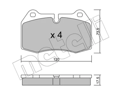 Колодки гальмівні (передні) BMW 7 (E38) 94-01/8 (E31) 90-99 METELLI Metelli 22-0645-0