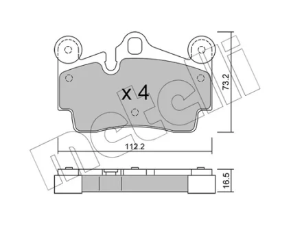 Колодки гальмівні (задні) Audi Q7 06-15/VW Touareg/Porsche Cayenne 02-10 METELLI Metelli 22-0655-0
