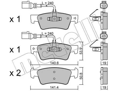 Колодки гальмівні (задні) VW Touareg 2.5 TDI 02-10 METELLI Metelli 22-0661-0 (фото 1)