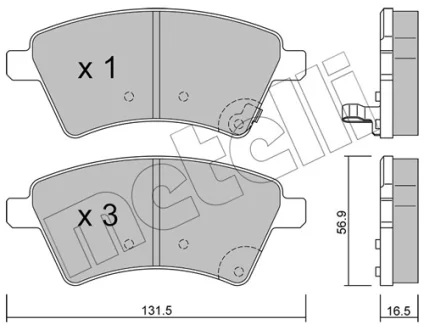 Колодки гальмівні (передні) Fiat Sedici 06-14/Suzuki SX4 06- METELLI Metelli 22-0702-0