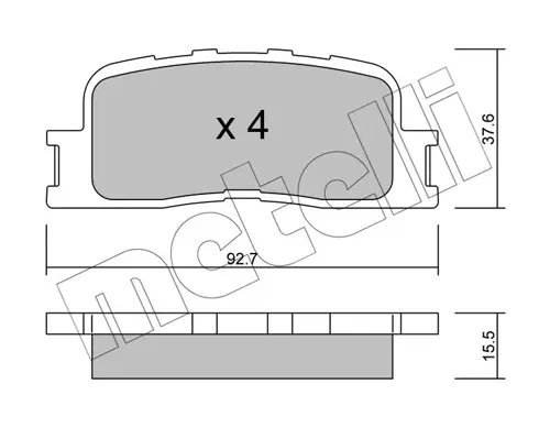 Колодки гальмівні (задні) Toyota Camry 01-11/Highlander 00-03/Lexus ES 96-06 METELLI Metelli 22-0753-0 (фото 1)
