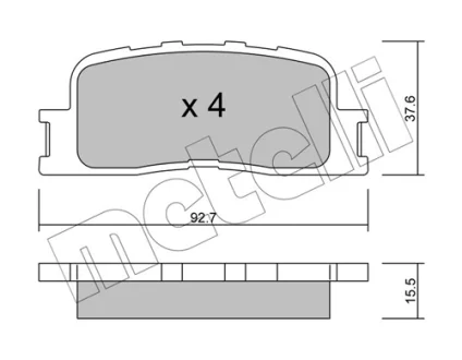 Колодки гальмівні (задні) Toyota Camry 01-11/Highlander 00-03/Lexus ES 96-06 METELLI Metelli 22-0753-0