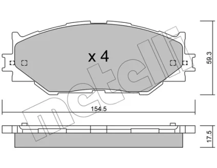 Колодки гальмівні (передні) Lexus IS 05- METELLI Metelli 22-0760-0