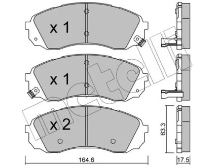 Колодки гальмівні (передні) Hyundai H-1 2.5 CRDi/Kia Carnival 06- (Sumitomo) METELLI Metelli 22-0785-0