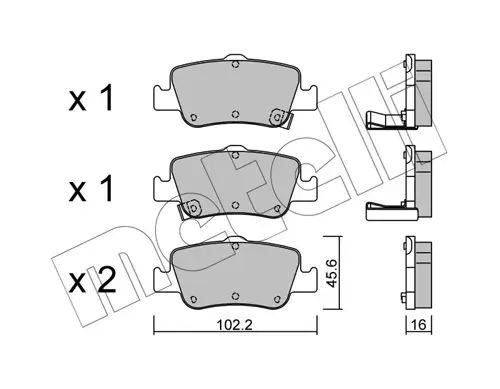Колодки гальмівні (задні) Toyota Auris 06-18/Corolla 06-19 METELLI Metelli 22-0796-0 (фото 1)