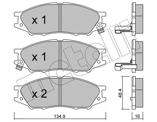 Колодки гальмівні (передні) Nissan Almera II 02-/Sunny 00-03 METELLI Metelli 22-0810-0 (фото 1)