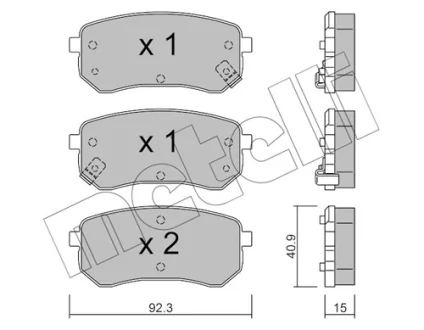 Колодки гальмівні (задні) Hyundai i10 07-17/Kia Picanto 04-11 METELLI Metelli 22-0815-0