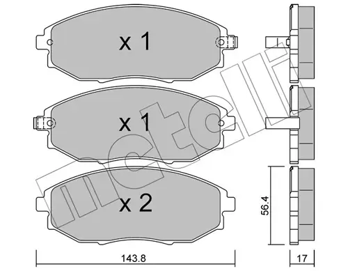 Колодки гальмівні (передні) Chevrolet Epica 04-11 METELLI Metelli 22-0845-0 (фото 1)