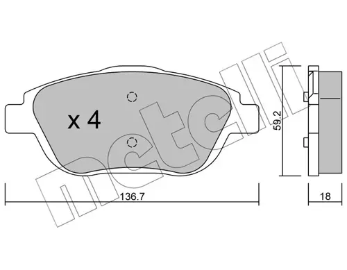 Колодки гальмівні (передні) Citroen С3/DS3 09-/C4 Cactus/Peugeot 2008 13- METELLI Metelli 22-0852-0 (фото 1)