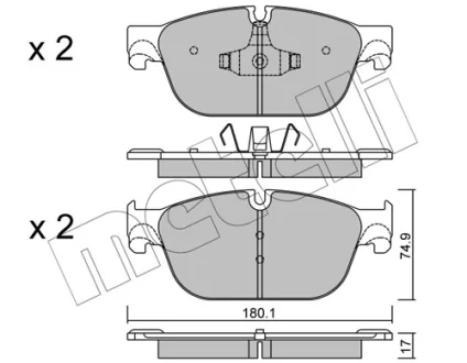 Колодки гальмівні (передні) Citroen C5/C6/Peugeot 308/508 09- METELLI Metelli 22-0854-0
