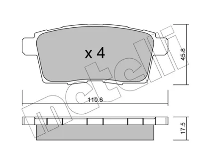 Колодки гальмівні (задні) Mazda CX-7 06-14/CX-9 07- METELLI Metelli 22-0873-0
