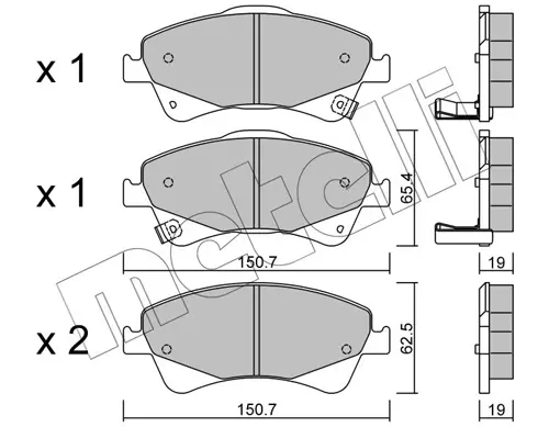 Колодки гальмівні (передні) Toyota Avensis/Verso 08-18/Auris 06-15 METELLI Metelli 22-0878-0 (фото 1)