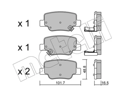 Колодки гальмівні (задні) Toyota Verso 09-18 METELLI Metelli 22-0880-0