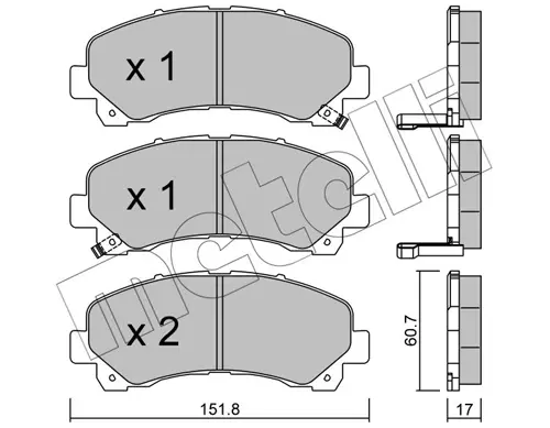 Колодки гальмівні (передні) Isuzu D-Max 2.5-3.0 DiTD/CRDi 02- METELLI Metelli 22-0902-0 (фото 1)