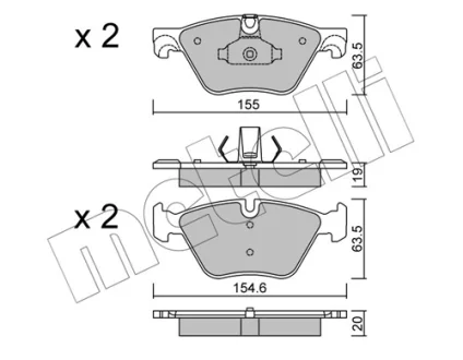 Колодки гальмівні (передні) BMW 5 (F07/F10/F11) 09-17 METELLI Metelli 22-0917-0