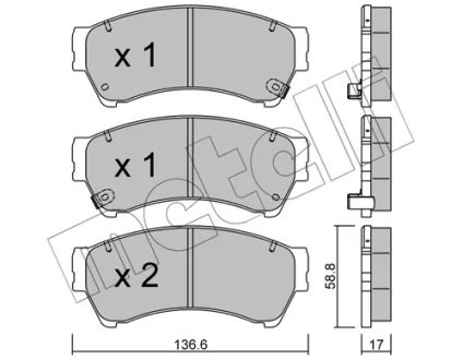 Колодки гальмівні (передні) Ford Fusion/Ford USA Fusion 06-/Mazda 6 02-13 METELLI Metelli 22-0924-0