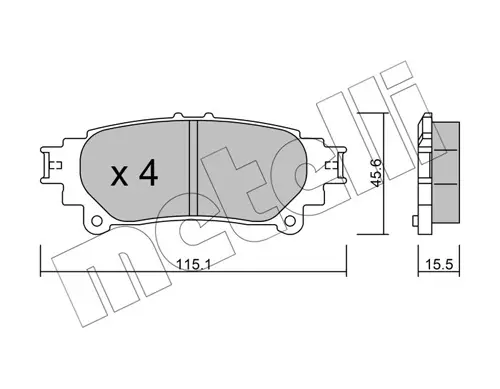 Колодки гальмівні (задні) Lexus RX 08-15 METELLI Metelli 22-0939-0 (фото 1)
