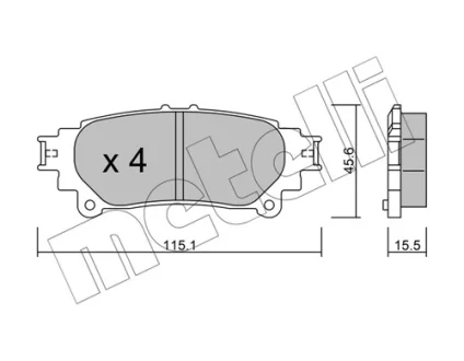Колодки гальмівні (задні) Lexus RX 08-15 METELLI Metelli 22-0939-0