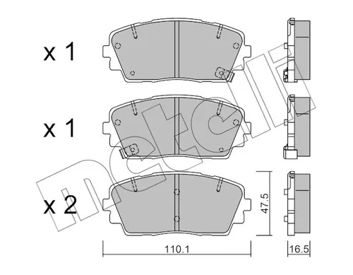 Колодки гальмівні (передні) Kia Picanto 11- METELLI Metelli 22-0941-0 (фото 1)