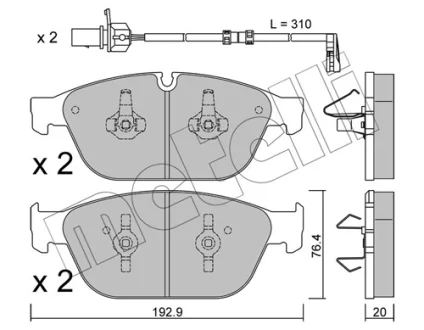 Колодки гальмівні (передні) Audi A8/Q5 10- (з датчиком) METELLI Metelli 22-0954-0K