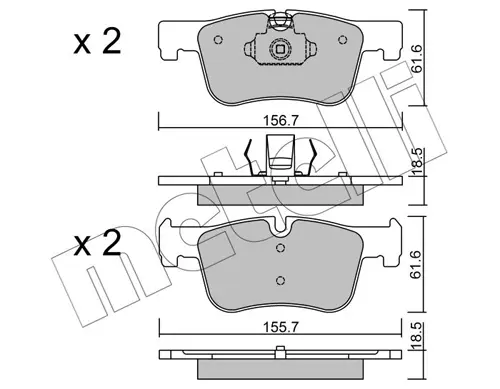 Колодки гальмівні (передні) BMW 1 (F20/F21)/3 (F30/F31/F34/G20/F80)/4 (F32/F36/F82)/7 (F01-04) 10- METELLI Metelli 22-0960-0 (фото 1)