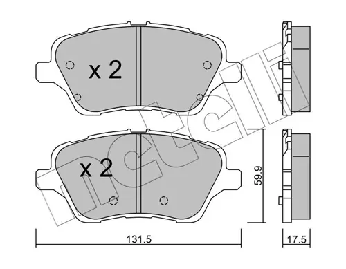 Колодки гальмівні (передні) Ford Transit Courier/Tourneo Courier 14-/Fiesta VI 08-/B-Max 12- METELLI Metelli 22-0976-0 (фото 1)