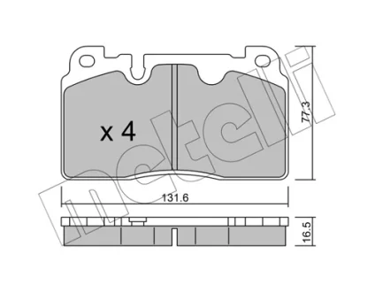 Колодки гальмівні (передні) Audi A6/A7 10-18/Q5 08-17/Porsche Macan 14- METELLI Metelli 22-0979-0