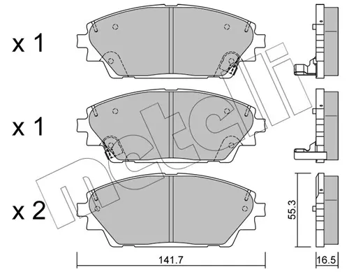 Колодки гальмівні (передні) Mazda 3 13-/CX-3 15- METELLI Metelli 22-0992-0 (фото 1)