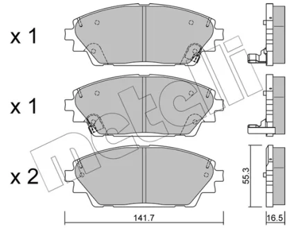 Колодки гальмівні (передні) Mazda 3 13-/CX-3 15- METELLI Metelli 22-0992-0