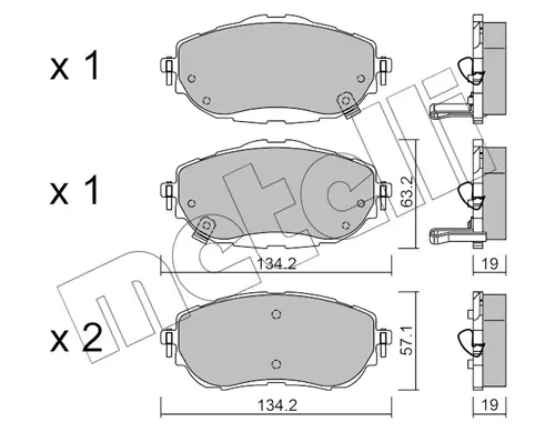Колодки гальмівні (передні) Toyota Auris II 12-18 METELLI Metelli 22-0998-0 (фото 1)