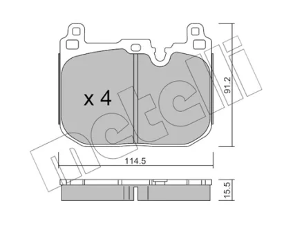Колодки гальмівні (передні) BMW 1 (F40)/2 (F44)/X2 (F39) 18-/Mini Cooper 13- METELLI Metelli 22-1015-4
