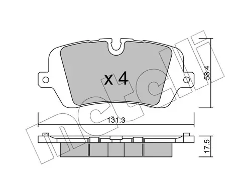 Колодки гальмівні (задні) Land Rover Range Rover 12-/Defender 19-/Discovery V 16- METELLI Metelli 22-1025-0 (фото 1)