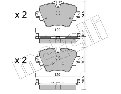 Колодки гальмівні (передні) BMW 2 (F45/F46)/5 (G30/F90)/X1(F48)/X2 (E39)/X3 (G01/F97) 13- METELLI Metelli 22-1037-0