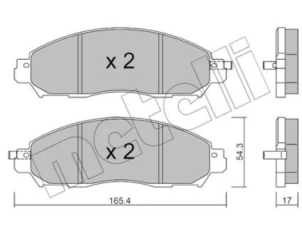 Колодки гальмівні (передні) Nissan NP300 Navara 15- METELLI Metelli 22-1081-0