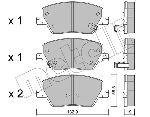 Колодки гальмівні (передні) Fiat Tipo 15- METELLI Metelli 22-1103-0 (фото 1)