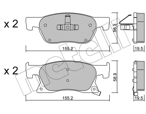 Колодки гальмівні (передні) Opel Astra K 15- METELLI Metelli 22-1114-0 (фото 1)