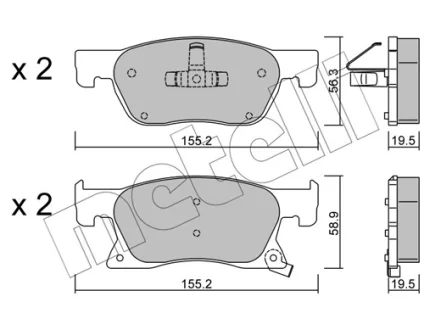 Колодки гальмівні (передні) Opel Astra K 15- METELLI Metelli 22-1114-0