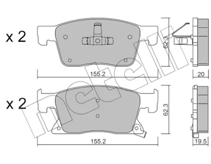 Колодки гальмівні (передні) Opel Astra K 15- METELLI Metelli 22-1115-0