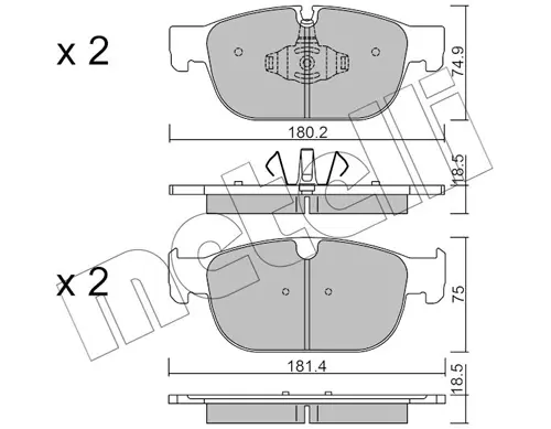 Колодки гальмівні (передні) Volvo S60/S90/V60/V90/XC40/XC60/XC90 2.0 15- METELLI Metelli 22-1120-0 (фото 1)