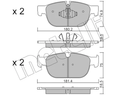 Колодки гальмівні (передні) Volvo S60/S90/V60/V90/XC40/XC60/XC90 2.0 15- METELLI Metelli 22-1120-0