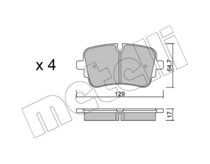 Колодки гальмівні (задні) Audi A6/A7/A8/Q7/Q8/VW Touareg 18- METELLI Metelli 22-1130-1
