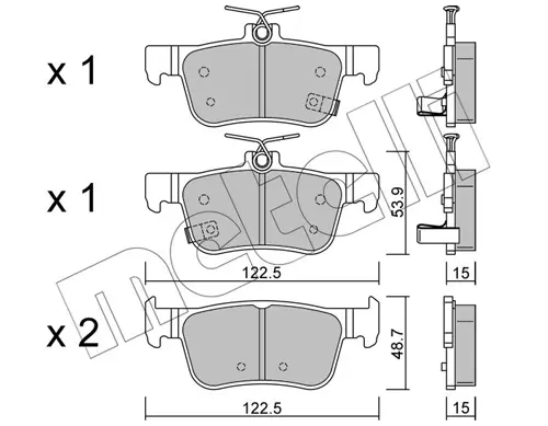 Колодки гальмівні (задні) Honda Civic X 1.0-2.0 16- METELLI Metelli 22-1131-0 (фото 1)