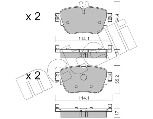 Колодки гальмівні (задні) MB E-class (W213/S213/C238) 16- METELLI Metelli 22-1136-0 (фото 1)