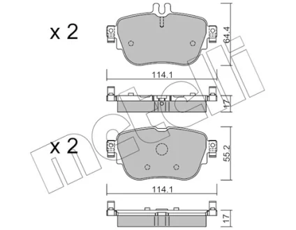 Колодки гальмівні (задні) MB E-class (W213/S213/C238) 16- METELLI Metelli 22-1136-0
