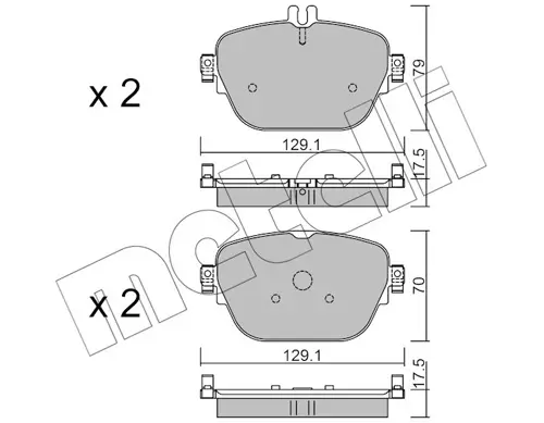 Колодки гальмівні (задні) MB E-class (W213/S213/A238) 16-/GLC-class (X253/C253) 17- METELLI Metelli 22-1138-0 (фото 1)