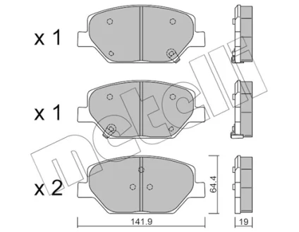 Колодки гальмівні (передні) Opel Insignia 1.5-2.0 CDTi 17- METELLI Metelli 22-1178-0