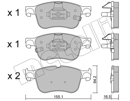 Колодки гальмівні (передні) Ford Focus/Kuga 1.0-2.0 EcoBoost18- METELLI Metelli 22-1205-0