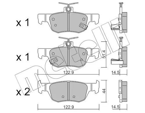 Колодки гальмівні (задні) Mazda 3 18- METELLI Metelli 22-1226-0 (фото 1)