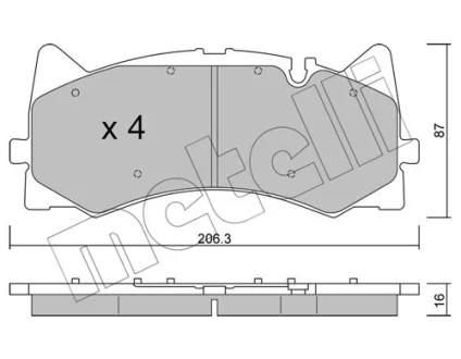Колодки гальмівні (передні) MB C-class (W205/C205/S205) C 63 AMG 14- METELLI Metelli 22-1271-0